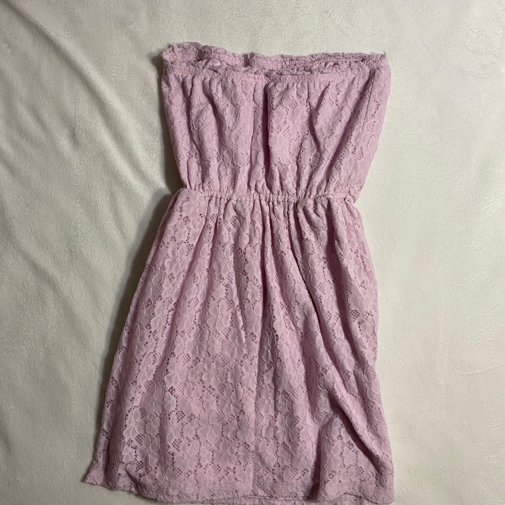 Gilly Hicks Pink Lace Strapless Dress